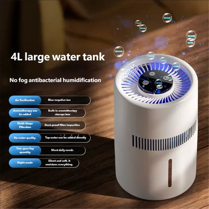 HOMEFISH Home Office Desktop Fog Free Humidifier Air Purifier for Bedroom Car - Safe for Pregnant Women Mothers Babies