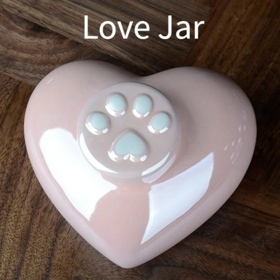 Household Mini Pet Ash Jar Moisture Proof Ceramic Claw Seal Jar Animal Funeral Urn Pet Nostalgia Ornament Portable Ash Box