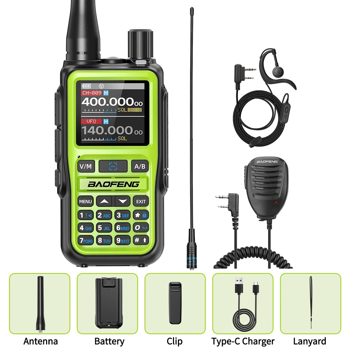 BAOFENG UV-5R Mini Walkie Talkie Air Band Bluetooth Programming Wireless Copy Frequency 999CH Full Band Long Range Two Way Radio