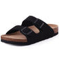 Shevalues New Fashion Cork Sandals Women Classic Cork Suede Footbed Slippers Female Summer Beach Sandals With Adjustable Buckle