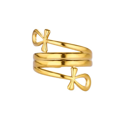 Cute Butterfly Rings For Women Gold Color Stainless Steel Geometric Opening Butterfly Ring Aesthetic Wedding Christmas Jewelry