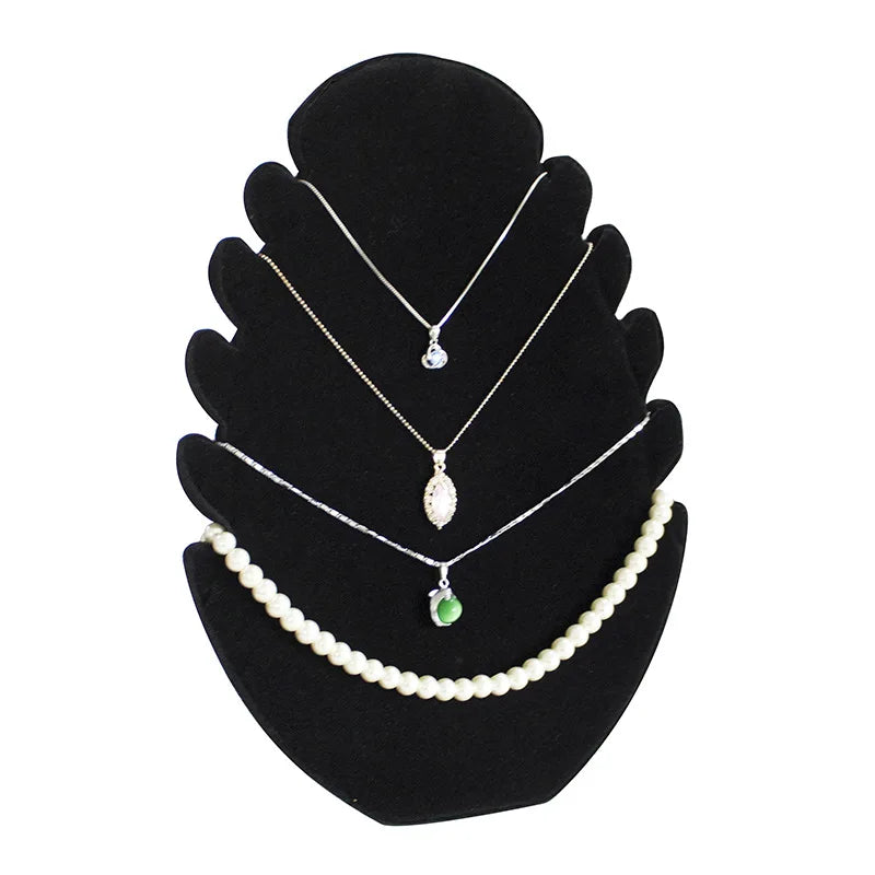 High-grade Velvet Necklace Display Stand Jewelry Showing Board Pendant Organizer for Jewellry Store Display Stand