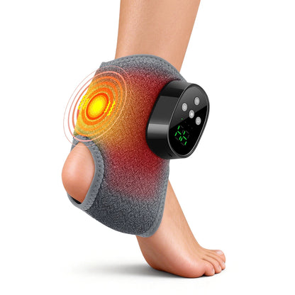 Cordless Electric Ankle Guard 4-Level Heated Vibration Massager Hot Compress Ankle Brace for Left And Right Foot