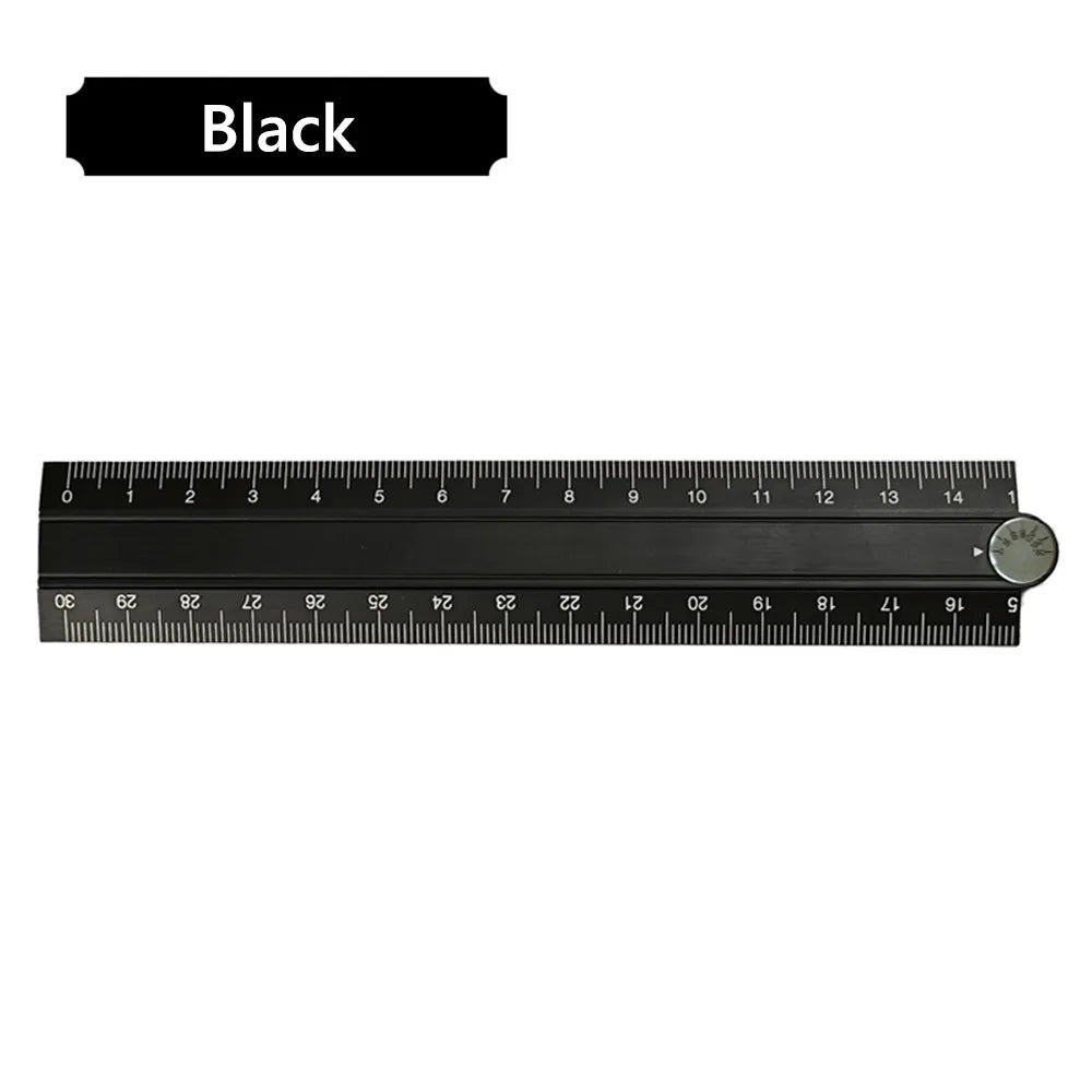 30cm Folding Ruler Drawing Measuirng Tool Aluminum Alloy Straight Ruler Multifunctional Metal Ruler School Office Supplies