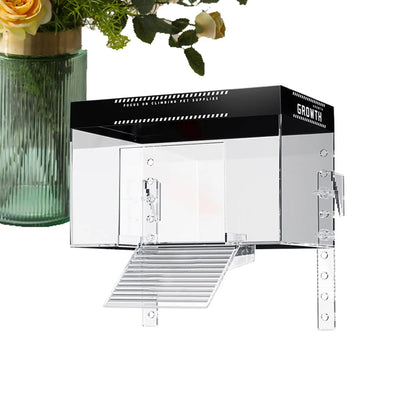 Over Tank Turtle Basking Land Pet Turtle Tank Basking Dock with Lid Reptile Resting Land Aquatic Turtle Basking Platform