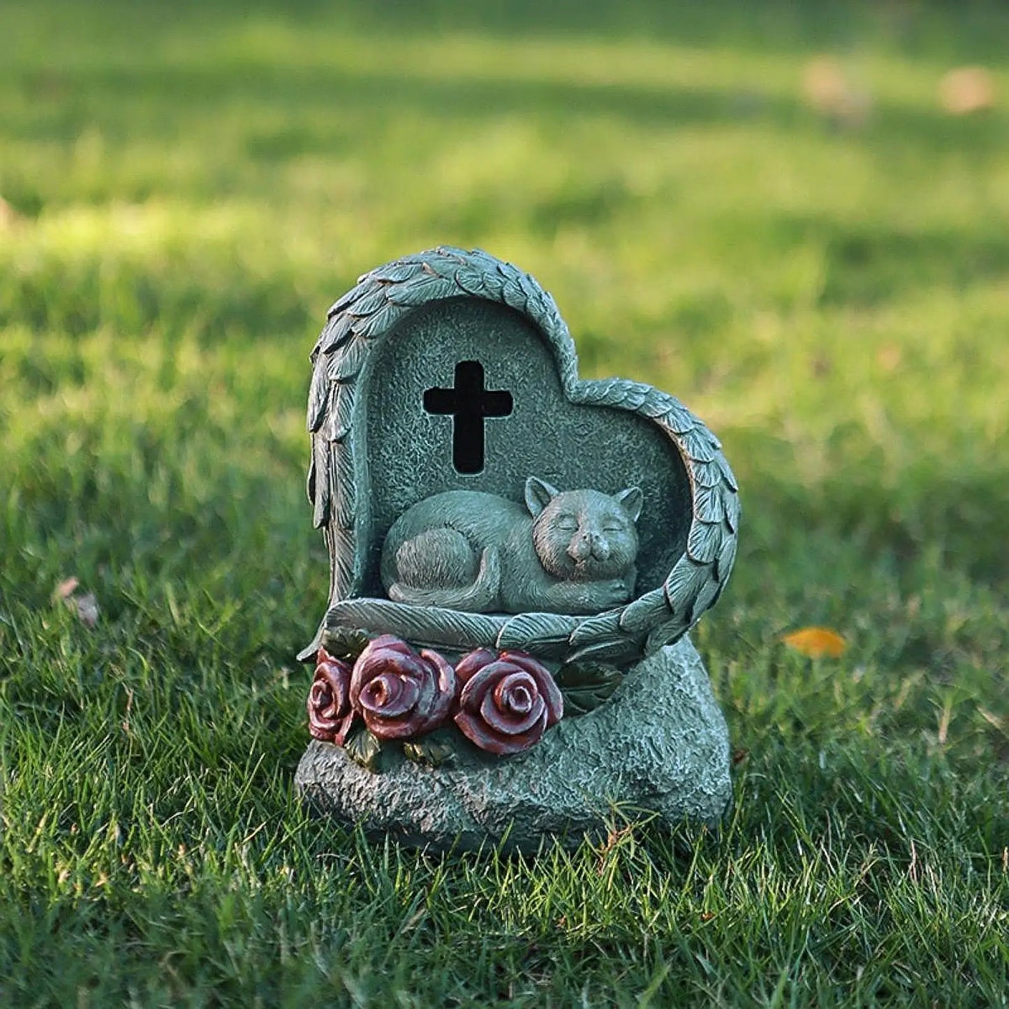Pet Tombstone Statue Loss of Pet Sympathy Gifts Lawn Resin Pet Grave Marker