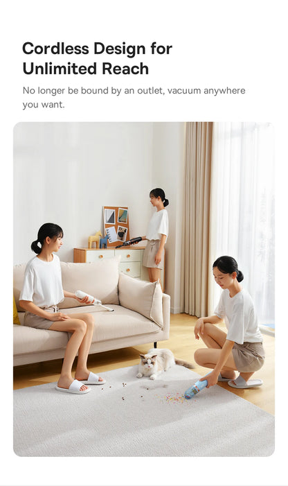 Baseus Car Vacuum Cleaner Mini Handheld Auto Vacuum Cleaner 6000Pa Powerful Suction Blow & Vacuum 2 In1 For Home & Car & Office