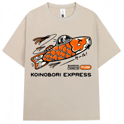 Japanese Style Hokkaido Wave Vintage T-shirt Men Women Harajuku Fashion High Quality T Shirts Oversized Cotton Summer Tee Shirt