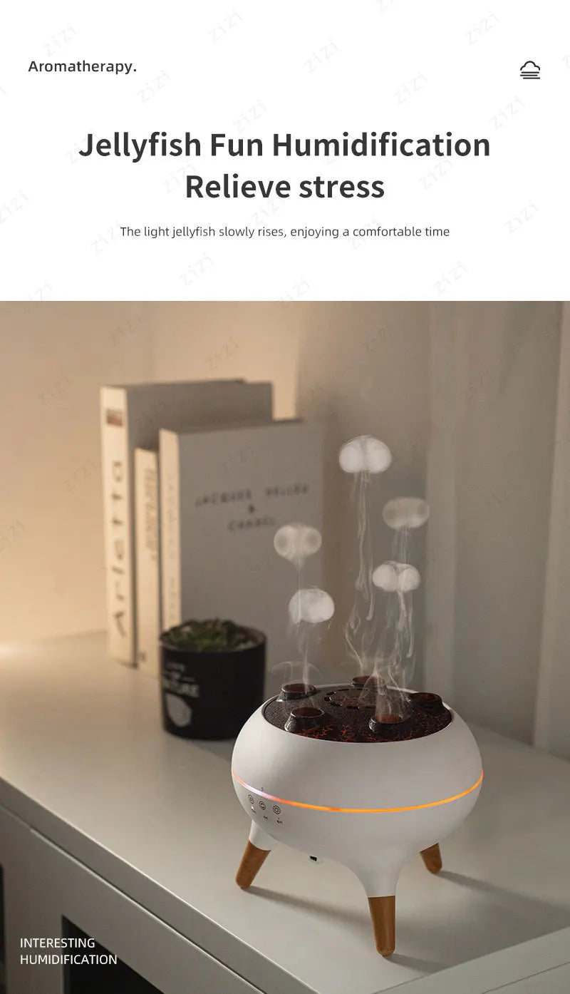 Dynamic Rainbow Jellyfish Essential Oil Fragrance Machine 250ml Essential Oil Diffuser Ultrasonic Porous Atomization Humidifier