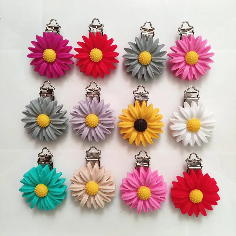 10pcs Silicone Heart Pacifier Clips DIY Baby Teething Teether Necklace Bead Tool Nurs Gift Nipple Chain Accessories