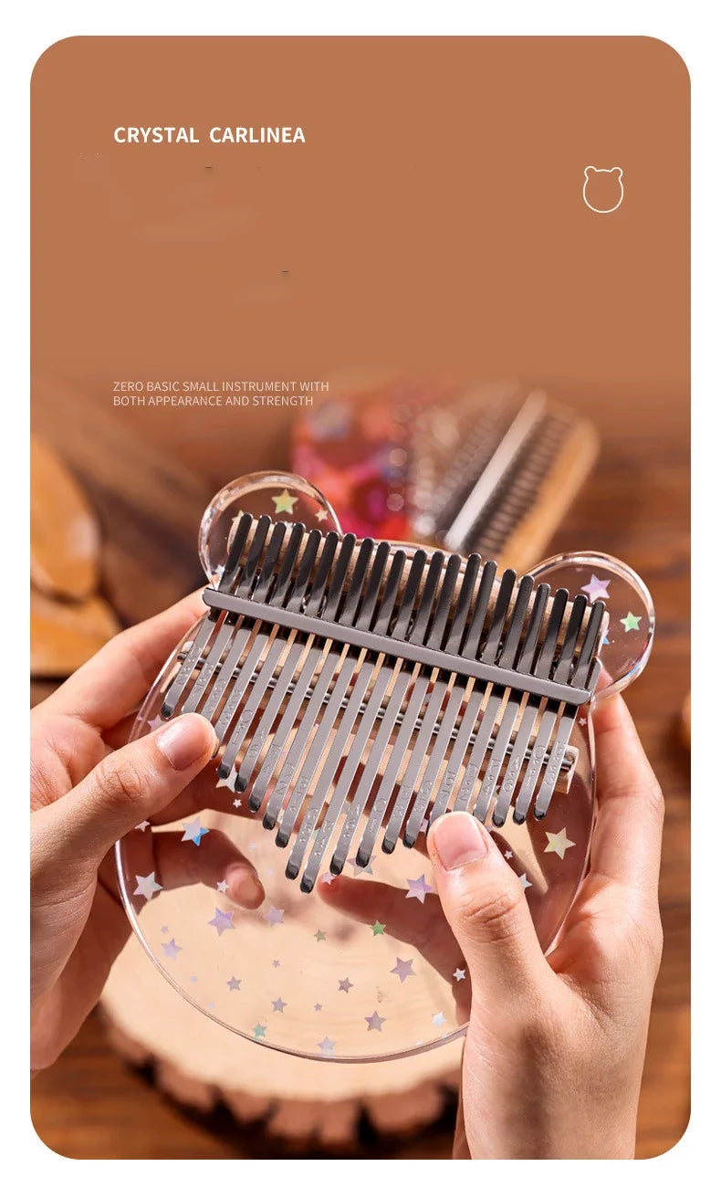 HLURU Kalimba 17 21 Key Thumb Piano Crystal Acrylic Kalimba 17 21 Key Finger Piano For Beginners And Child Keyboard Instrument