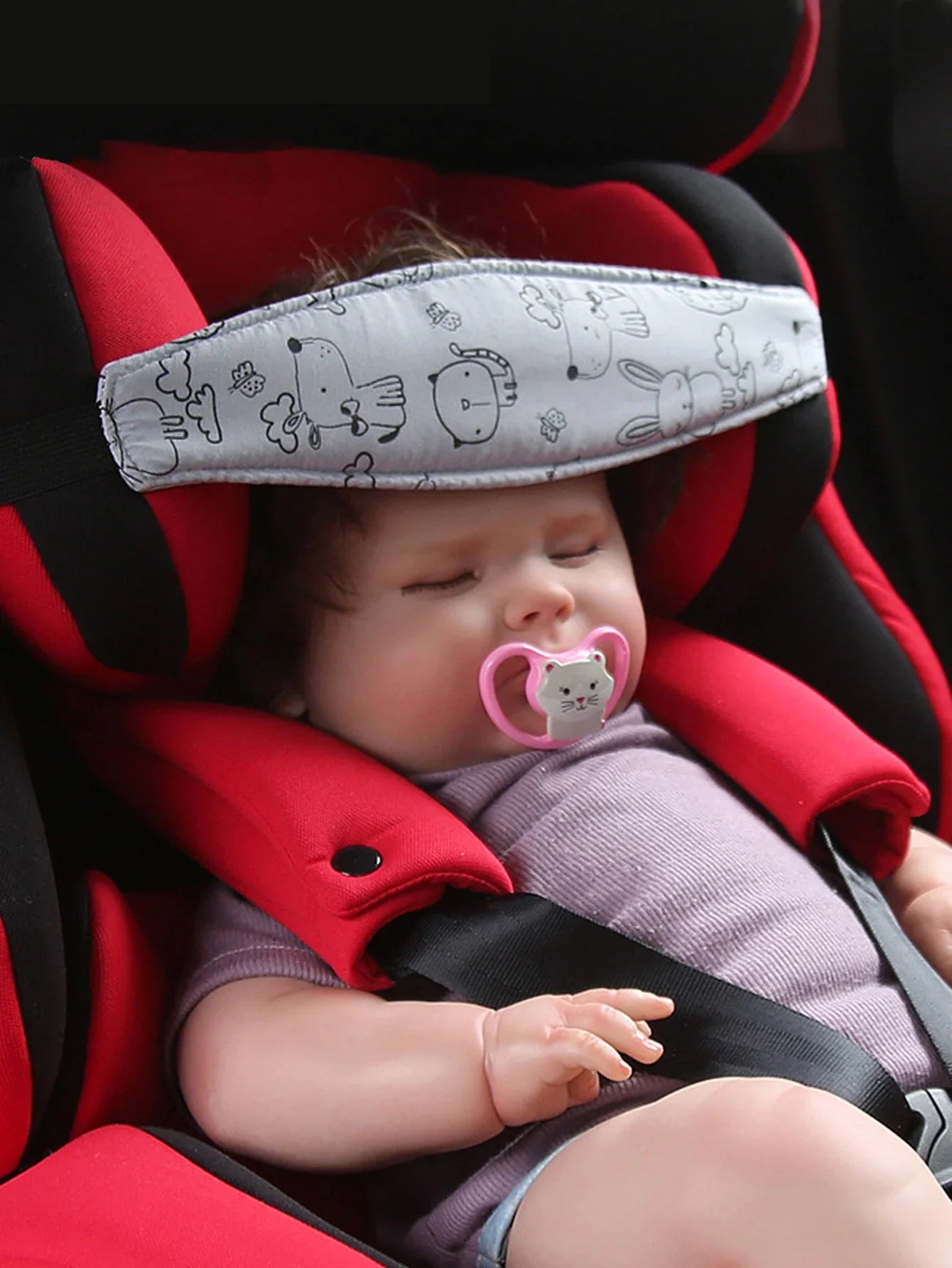 Adjustable Baby Car Seat Head Support Stroller Fastening Belt – Sleep Positioner Pillow for Playpen, Safety for Infant Boy Girl