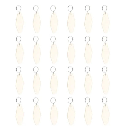 A84E-24 Pcs Vintage Motel Keychain DIY Blank Hotel Keychains Heat Transfer Blank Keychains Bulk Sublimation