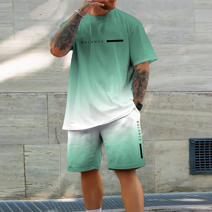 Men's 3D casual T-shirt suit plus size sportswear multifunctional casual suit summer  shorts  outdoor T-shirt shorts