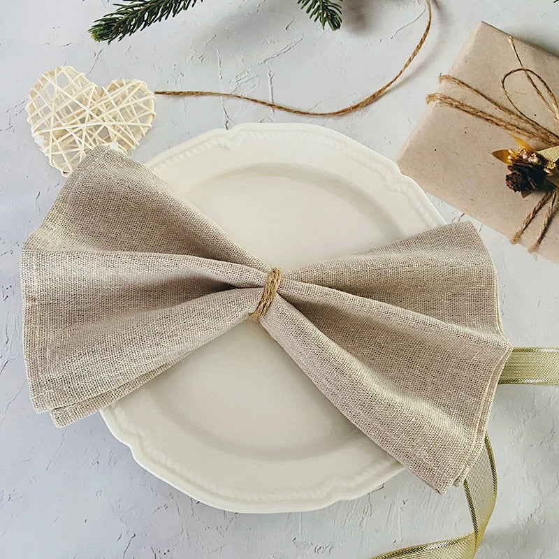 6pcs Cloth Napkins 30X45CM Orange Cotton Polyester Blend Kitchen Washable Dinner Reusable Napkins Wedding Party Table Decoration