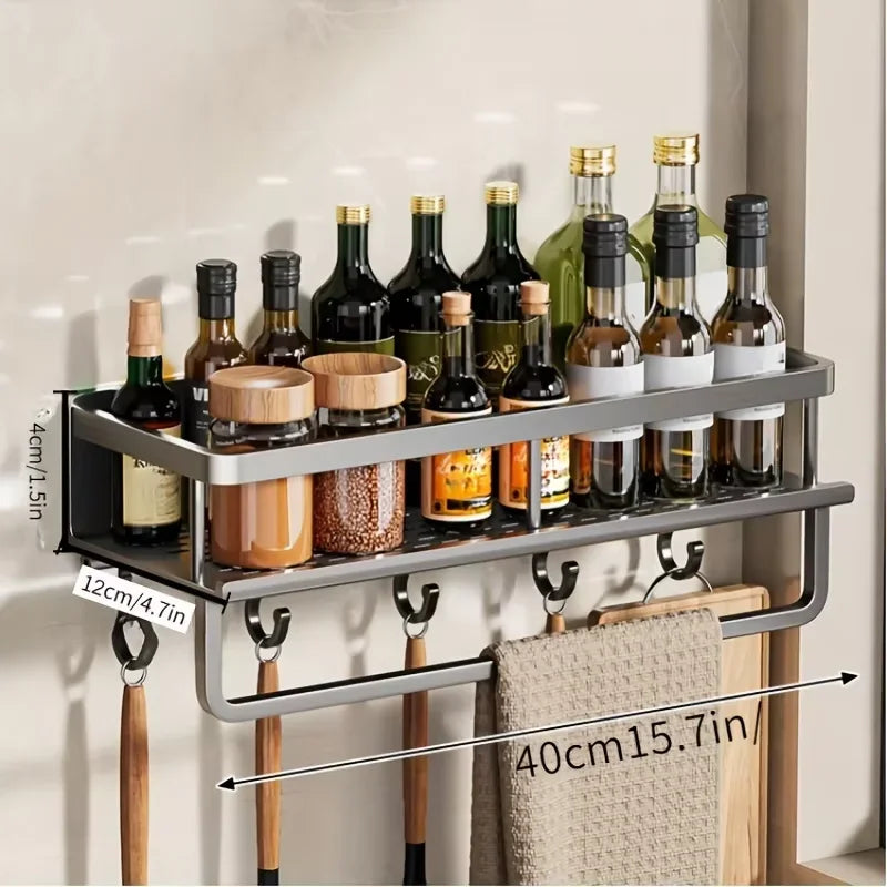 Shower Shelf No Drill Wall Mount with Removable Hook Self-Adhesive Quick Drain Shelf for Bathroom and Kitchen Bathroom Shelf
