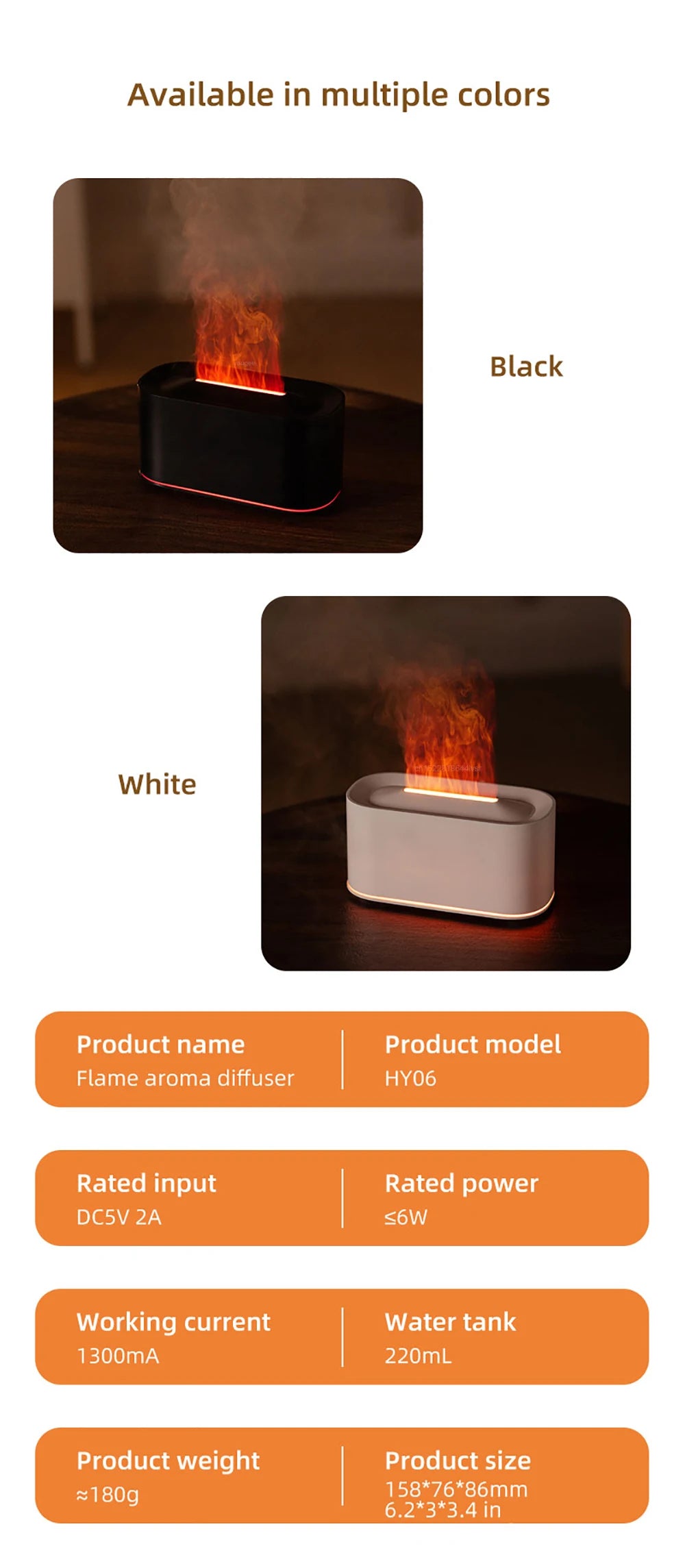 Air Humidifier Essential Oils Diffuser Flame Aroma Humidifier Home Automatic Fragrance Mist Maker With RGB Light