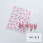 Bowknot Nail Stickers 3D Relief White Ribbon Cute Sweet Pink Self-Adhesive Nail Art Decoration Decals For Nail Tips Manicures