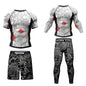 Men Tracksuit MMA No Gi Rashguard Jiu Jitsu T-shirt+Pants Boxing Jerseys Set BJJ Muay Thai Shorts Compression Legging Sportsuit