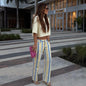 Casual Striped Women's Jeans Mid-rise Single Button Pockets Lady Curved-leg Pants 2026 Spring Summer Fashion Female Trousers