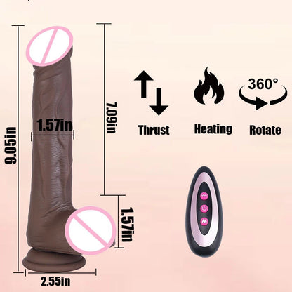 Telescopic Female Vibrator Dildo with Remote APP Control Heating Realistic Large Penis Massager Masturbator Sex Toy for Women