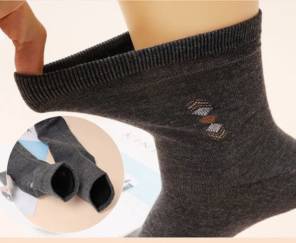 5 Pairs/Lot Men's Fashion Thickened Socks Four Seasons Leisure Breathable Deodorant Mid Tube Cotton Socks High Quality EU 38-44