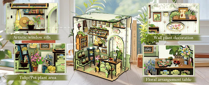 CUTEBEE Book Nook DIY Building Kit with Laser-Cut Precision Pieces 3D Wooden Puzzle  Collectible Desk Home Decor for Gift Idea