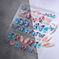 5D Hibiscus Flower Nail Embossed Sticker Acrylic Pink White Gold Petal Leaf Adhesive Decal Butterfly Dragon Floral Elegant Decor