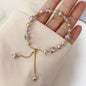 Zinc Alloy Bracelet Sparkling Zircon Flower Bracelet Handmade Bracelet Alloy For Daily Wear Fashion Accessory Party