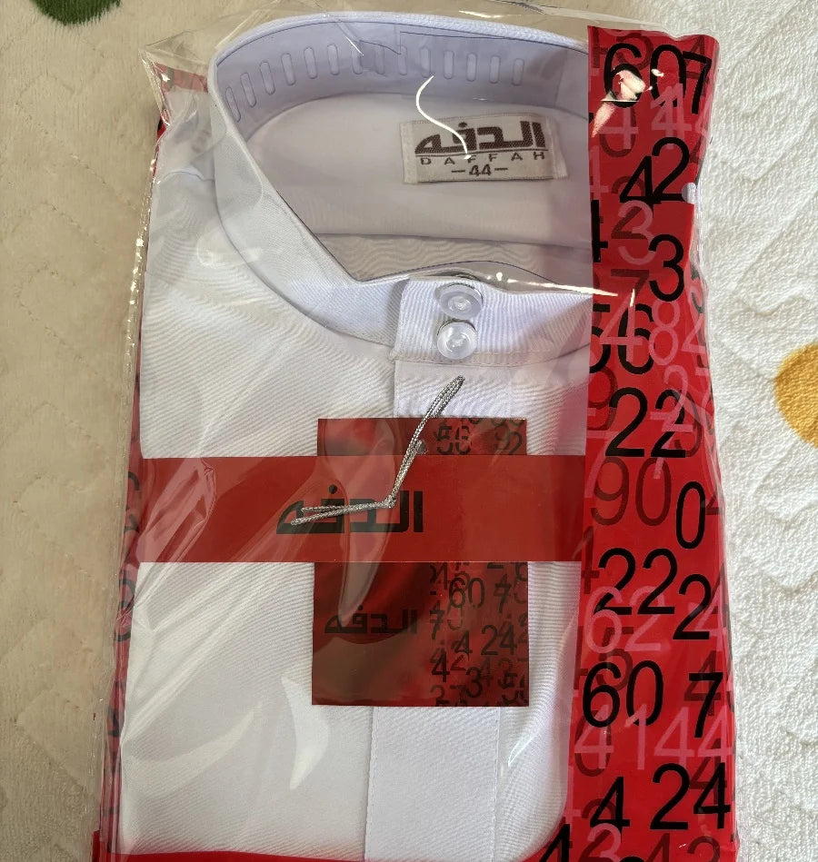 New Islamic Kaftan Children Jubba Thobe Muslim Boys Abaya Kids Burqas White Arab Stand Collar Long Sleeved Robe Muslim Fashion