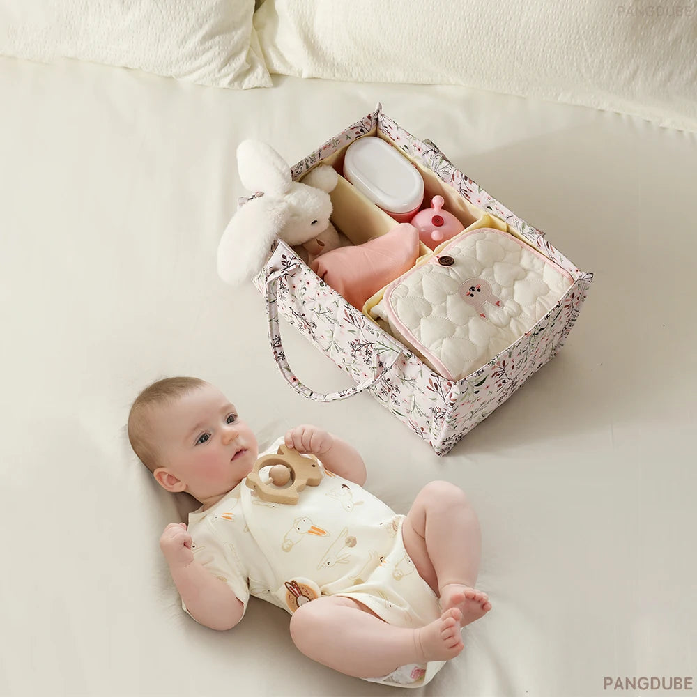 PANGDUBE Baby Diaper Organizer Bag Folding Portable Diaper Stackers & Caddies High Capacity Storage Bag for Baby Things