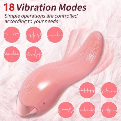 Heating Tongue Licking Vibrator G Spot Clitoral Stimulator Mini Clit Sex Toys for Women Rechargeable Nipple Female Masturbator