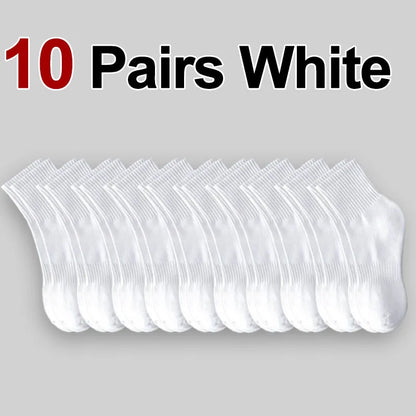 10/20 Pairs Neutral Solid Color Round Neck Socks Spring Summer Sweat Absorbing Breathable Soft Comfortable Couple Sports Socks