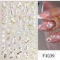 Black and White Love Flowers Line Art 3D Stickers Nail Decals Nail Art Accessories Butterfly Rose Nail Stickers Nail Sliders