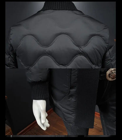High quality 2025 Winter 90% White Duck New Fashion British Style Casual Loose Slim Mid-length Down Jacket