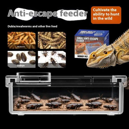 【E】Pet Reptile Lizard Turtle Transparent Feeder Anti-escape Food Bowl Worm Live Container Reptile Pet Bowls Feeder Pet Supplies