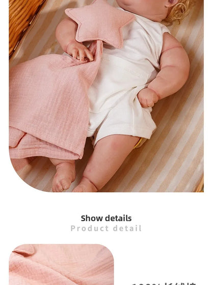 Baby Square Comforter Towel Sleep Appease Towel Star Square Blanket For Kids Cute Muslim Infant Saliva Towel