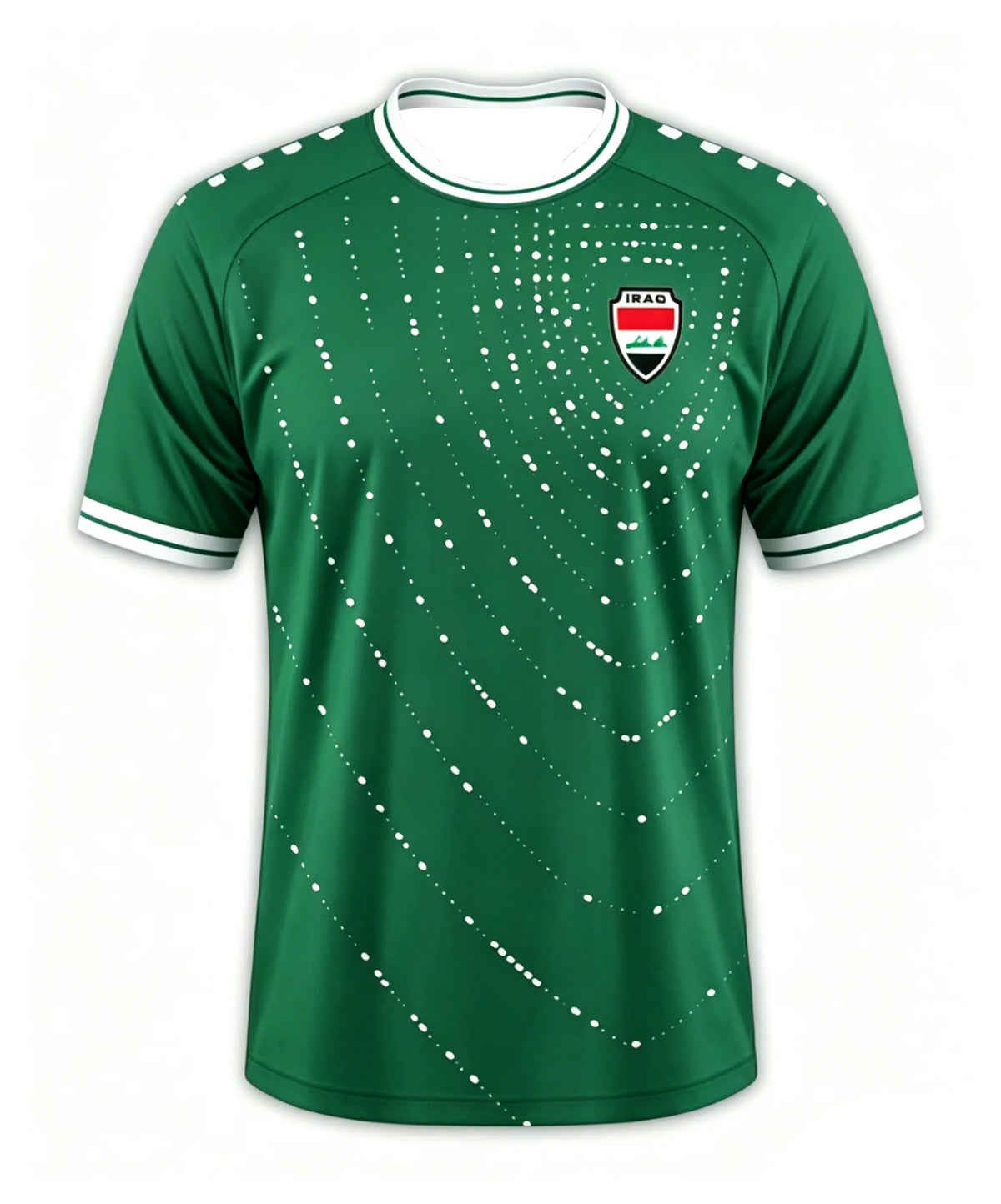 2026 Iraq Style Football Jersey Quick Dry Breathable Green White Fans Casual Outdoor Sports Streetwear T-shirt