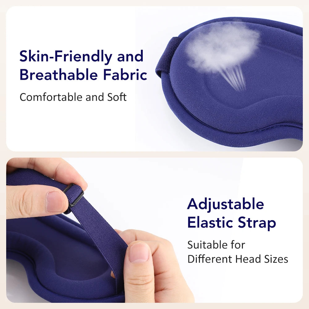 New Heated Eye Mask with 5-Level Hot Compress 6 Vibration Modes 3D Massage Sleep Shading Warm Mask Eye Compress for Relaxation