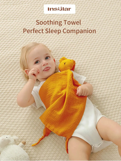 Muslin Baby Comfort Towel Cotton Comforter Blanket Soft Newborn Sleeping Dolls Kids Fashion Sleep Toy Soothe Appease Towel Bibs