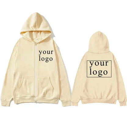 2024 New Fashion Your Own Design Brand Logo/Picture Personalized Custom Anywhere Men Women DIY Zipper cardigan hoodie