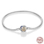 Bracelet Silver 925 Original 17-20CM Star Moon Sun Four Leaf Clover Green Zircon Bracelets Fit DIY Charms Birthday Jewelry Gifts