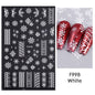1PCS New Christmas Decorations 2023 New Year Nail Stickers Press on Nails Laser Snowflake Christmas Tree 3D Nail Decal