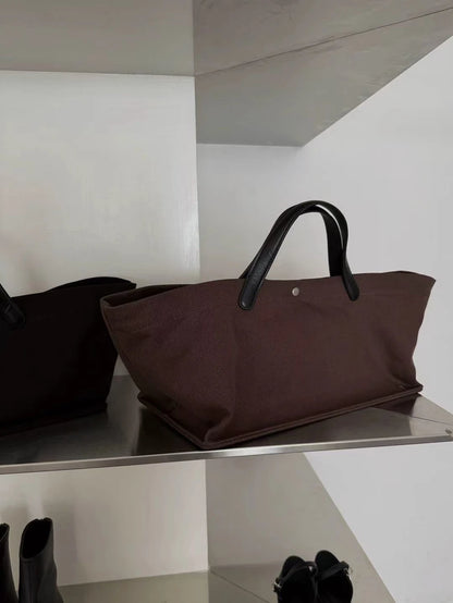 Women's Canvas Leather Totes Handbag Commuting Shoulder Crossbody Armpit Bag Leisure Versatile Casual Chic Stylish Clutch