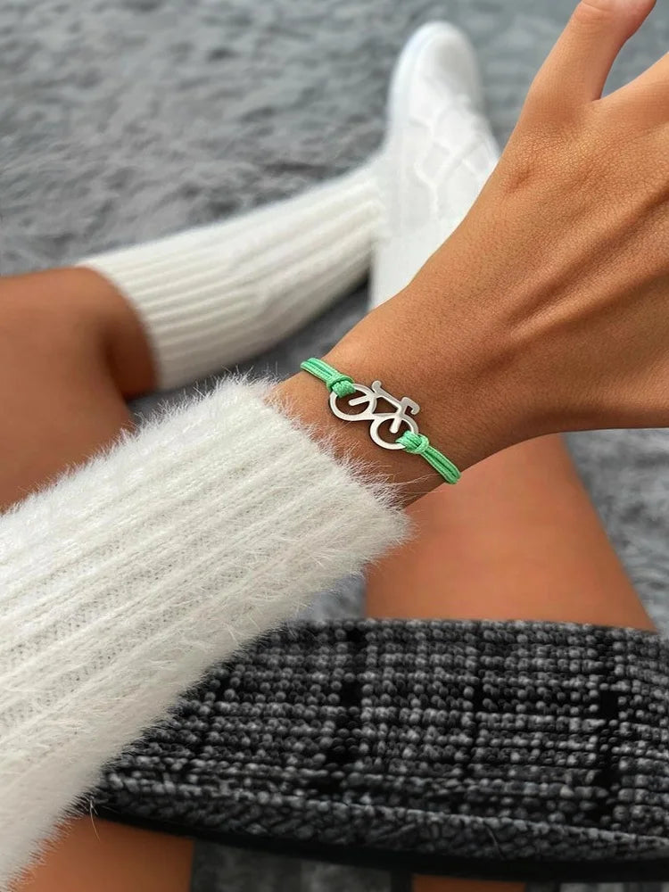 New Fashion Bicycle Bracelet Personalized Sports Cycling Periphery Pendant Bracelet Pink Bicycle Jewelry Accessories Couple Gift