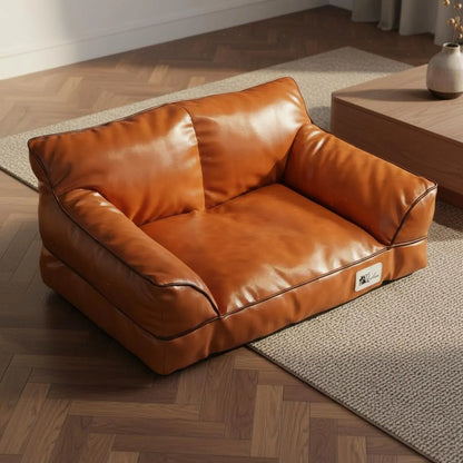 Leather Pet Sofa Bed Non-Stick Hair Cat Sofa for Felines