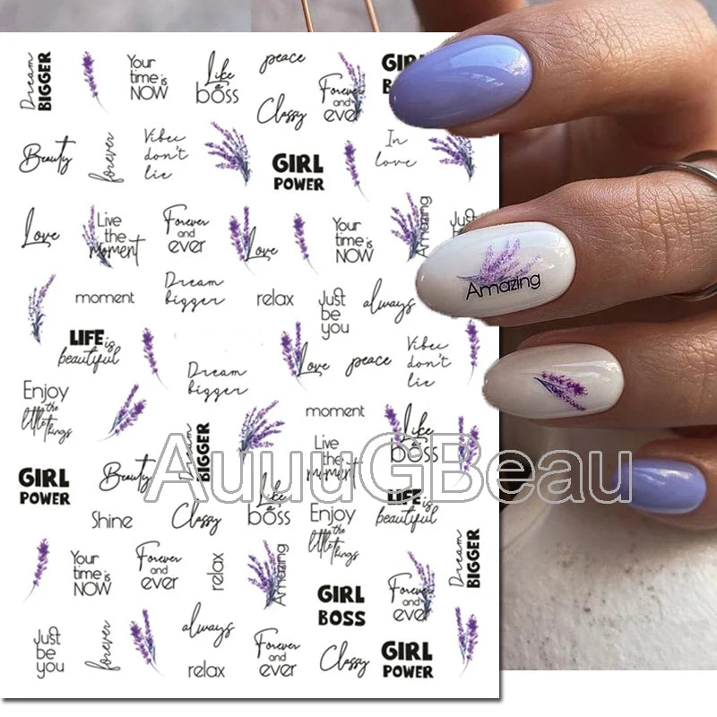 3d Nails Art Decals Spring Fruits Pink Full Tips Peony Magnolia Flowers Adhesive Sliders Stickers Decoration For Nails Manicure