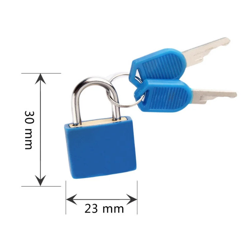Small mini High Quality Strong Steel Padlock Travel Suitcase Diary Lock Luggage Schoolbag Anti-theft Security Padlock 2 Keys