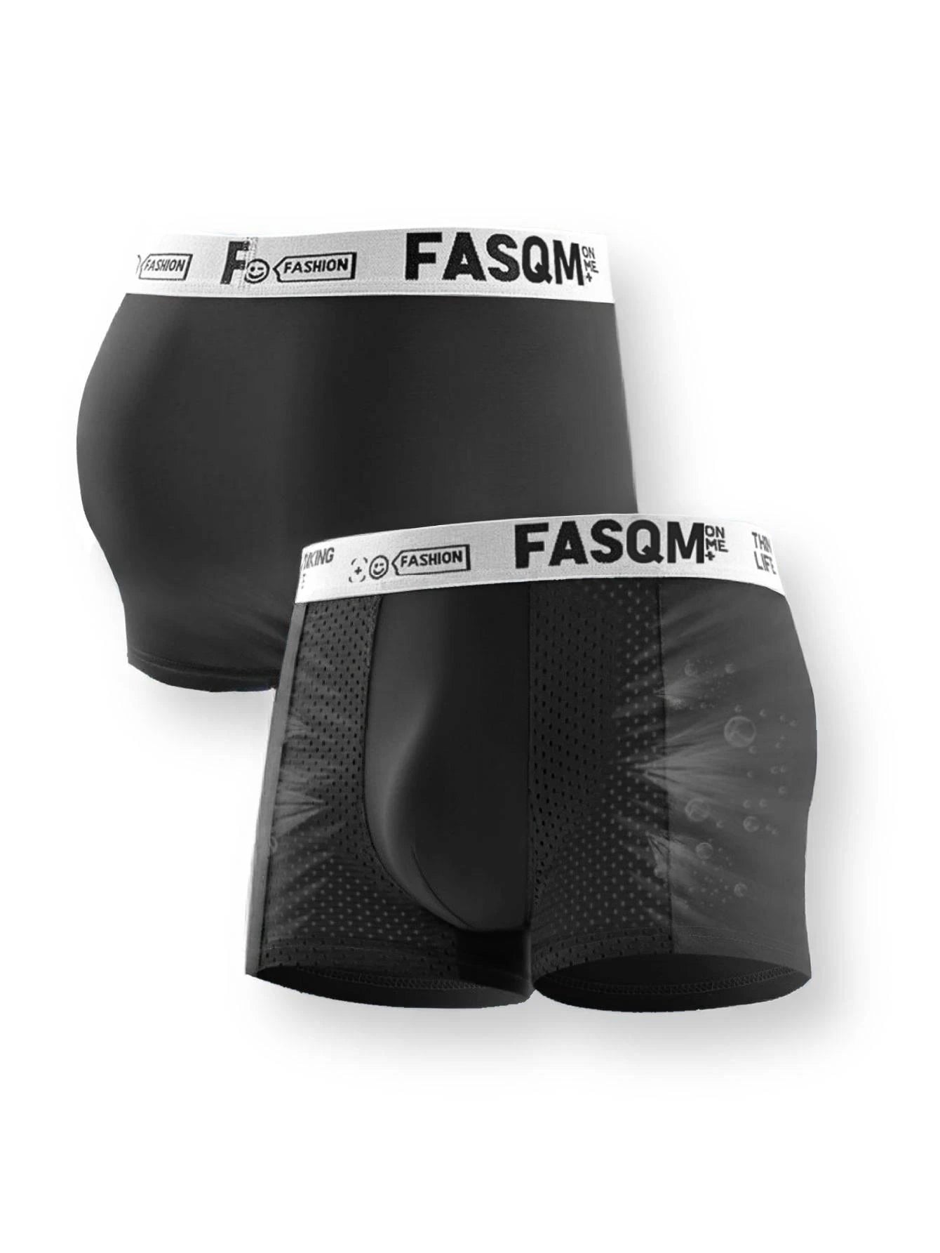 1pc Men's Ice Silk Cool Soft Comfy Boxers Briefs Men's Contrast Underwear, Mesh Breathable Comfy Stretchy Trunks