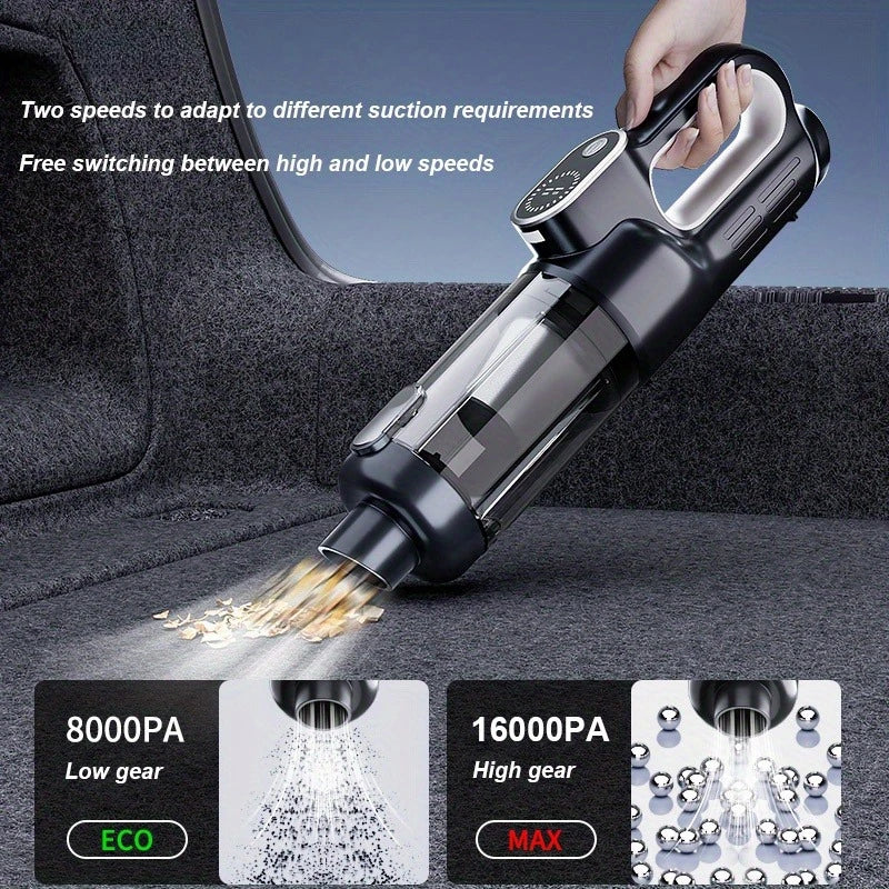 Brushless handheld vacuum cleaner, cordless, high suction, portable vacuum cleaner for home and car, Mini, rechargeable, with LED car cleaning.